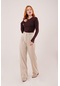Premium Model Oturtmalı Krem Pantolon Krem