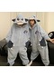 Sevimli Kapüşonlu Ev Kıyafetleri Kadınlar İçin Tek Parça Pijama Mavi