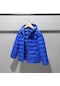 Çocuklar İçin Unisex Kışlık Kapşonlu Şişme Mont Kaban Palto Mavi