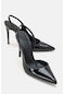 Luvishoes Twine Siyah Rugan Kadın Topuklu Ayakkabı