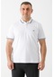 Maraton Sportswear Büyük Beden Erkek Ayaklı Polo Yaka Kısa Kol Basic Beyaz T-Shirt 19074-Beyaz