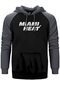 Miami Heat White Gri Renk Reglan Kol Kapşonlu Sweatshirt