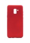 Tecno-Samsung Galaxy Uyumlu A8 Plus 2018 - Kılıf Mat Renkli Esnek Premier Silikon Kapak - Kırmızı