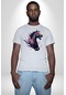 Renkli At Koşu Unisex Unisex Beyaz Organik Baskılı T-shirt Penye Yüksek Kalite Beyaz
