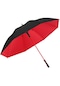 Hyt-otomatik Çift Katlı Şemsiye Golf Şemsiyesi İşletmeli Büyük Kalınlaştırılmış Uzun Saplı Şemsiye-açık Kırmızı