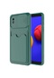 Kilifone - Samsung Uyumlu Galaxy A01 Core - Kılıf Slayt Sürgülü Kart Bölmeli Kartix Kapak - Koyu Yeşil
