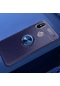 Kilifone - Xiaomi Uyumlu Mi 8 Se - Kılıf Yüzüklü Auto Focus Ravel Karbon Silikon Kapak - Mavi