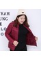 S/5xl Büyük Beden Hafif Aşağı Mont İnce Aşağı Mont Kadın Sonbahar Kış İnce Kısa Sıcak Beyaz Ördek Aşağı Mont Şarap Kırmızısı