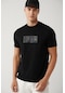 Erkek Siyah Soft Touch Bisiklet Yaka Hologram Baskılı Regular Fit T-shirt A41y1180