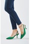 Valmenti Fiorella Kadın Yeşil Saten Vegan Topuklu Ayakkabı 828 8117 Bn Ayk Y23