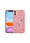 Mutcase - İphone Uyumlu İphone 12 - Kılıf Desenli Sert Mumila Silikon Kapak - Pink Flower