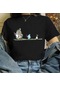 Harajuku Kawaii T Shirt Kadın Ullzang Tshirt Komik Karikatür T-shirt Sevimli Anime Üst Tee Unisex T-shirt Siyah