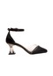 M2s Siyah Şefaf Detaylı Taşlı Kadın Klasik Ayakkabı Siyah