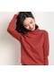 Tuğla Kırmızısı Sonbahar Kış Kazak Balıkçı Yaka Slim Fit Temel Kazaklar Moda Kore Örgü Üstler Alt Kadın Kazak Streç Kazaklar