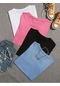 Unisex Düz Oversize Basic 4'lü Çoklu Kombin T-shirt Beyaz Pembe Siyah Bebe Mavisi Çok Renkli
