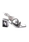 Dgn 619-23y Kadin Kristal Taşli Topuklu Sandalet 619-1922-R13844 Gümüş