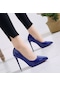 Ikkb İlkbahar Ve Yaz Büyük Numara Kadın Topuklu Ayakkabı Mavi