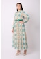 Violevin Er-cool Kadın Kemerli Şifon Elbise 8025-25-yeşil