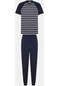 Penti Erkek Navy Stripe Çok Renkli Pijama Takımı Pho0981m24ıy-mıx