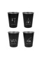 Cbtx Outdoor 4 Adet Su Bardağı Yüksek Sertlik Güçlü Dayanıklılık 350ml Mektup Desen Baskı Tasarım Kahve Fincanı Pişirme Aksesuarları Siyah