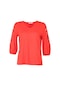 Vedi V Yaka Nakış Detaylı Truvakar Kol Kırmızı Kadın Bluz 2243088
