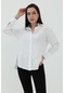 Uzun Kol Oversize Basic Gömlek - Beyaz-beyaz
