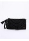 Jimmy Key Siyah Örgü Hasır Clutch Çanta 24sx900004900