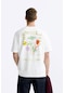 The Champ Clothing Sooner Or Later Yazılı Lale Tasarım Baskılı Oversize Beyaz Erkek T-shirt Beyaz