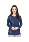 Kadın Orta Yaş Ve Üzeri Yeni Tarz Yuvarlak Yaka Baskı Model Anne Penye Bluz 30570-indigo