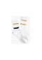 Koton 2'li Soket Çorap Seti Şerit Detaylı Beyaz 4sak80198aa 4SAK80198AA000