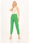 Kadın Yeşil Pileli Boru Paça Kumaş Pantolon - Xs