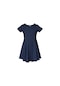 Lovetti Koyu Lacivert Kız Çocuk Düz Basic Kısa Kol Elbise 9560L011