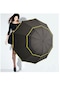 Ydı-aka 130cm Rüzgar Geçirmez Büyük Çift Katmanlı Katlanır Şemsiye-açık Pembe - Siyah