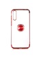 Kilifone - Huawei Uyumlu P Smart S / Y8p Aqm-lx1 - Kılıf Yüzüklü Kenarları Renkli Arkası Şeffaf Gess Silikon - Kırmızı