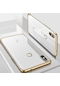 Kilifone - Xiaomi Uyumlu Mi A2 Lite - Kılıf Dört Köşesi Renkli Arkası Şefaf Lazer Silikon Kapak - Gold