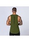Asker Yeşili Muscleguys Erkek Geniş Omuz Spor Kolsuz Tişört Bol Fitness Eğitim Yeleği Spor Giyim