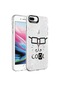 Noktaks - iPhone Uyumlu 8 Plus - Kılıf Koruyucu Mermer Desenli Marbello Kapak - Beyaz