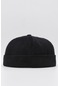 Kadın Siyah Kadife Docker Bere Katlamalı Cap Şapka - Standart