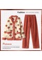 Sonbahar Kış Kawaii Karikatür Pijama Setleri Kadın Pijama Sıcak Flanel Salon Pijama Kız Pijama Mujer Gece Takım Elbise Ev Tekstili Pj Turuncu