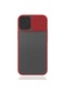 Noktaks - İphone Uyumlu İphone 12 Mini - Kılıf Slayt Sürgülü Arkası Buzlu Lensi Kapak - Kırmızı