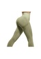 Çimen Yeşili Kadın Spor Tayt Yüksek Bel Legging Spor Egzersiz Vücut Geliştirme Yoga Pantolon