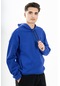 Maraton Sportswear Comfort Erkek Kapşonlu Düşük Kol Outdoor Saks Sweatshirt 22678-saks