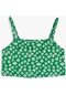 Koton Crop Atlet İnce Askılı Çiçek Baskılı Yeşil Desenli 4skg30036ak