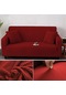 Kırmızı Kalın Jakarlı Elastik Kanepe Örtüsü Oturma Odası İçin  Mobilya Koruyucu 175-210cm