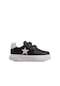 M2s Siyah Beyaz Kalın Taban Cırtlı Çocuk Sneaker Siyah Beyaz