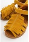 Mnpc Kız Çocuk Sarı Deri Ortopedik Destekli Çocuk Sandalet Sarı (531051836)