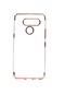 Noktaks - Lg Uyumlu Lg K50s - Kılıf Dört Köşesi Renkli Arkası Şefaf Lazer Silikon Kapak - Rose Gold