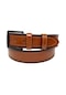 Taba Suni Deri Dikişli Desensiz Düz Model 4.5 Cm.lik Spor Kot Kemer - 4523-111-22ks Taba