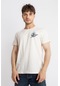 Adam Boxes Baskılı O-yaka T-shirt Marino - Ham Pamuk-pamuk Beyaz