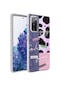 Kilifone - Samsung Uyumlu Galaxy S20 Fe - Kılıf Kenarlı Renkli Desenli Elegans Silikon Kapak - No8